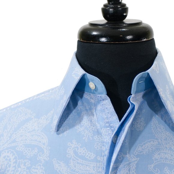 Robert Graham Blue Floral Paisley Embroidered Shirt - Picture 2 of 6